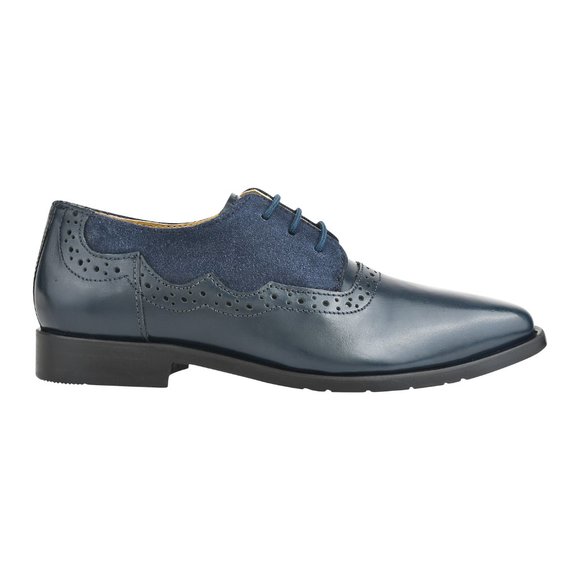 Amy R. Blue  Leather/Suede Oxford Style Kids Dress Shoes - Picture 5 of 7